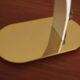 Lampe de bureau vintage en cuir gravé et en laiton plaqué or, Italie années 1970