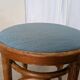 Pair of Vintage Bentwood Stools / Thonet Style / Upholstered Seat in Blue
