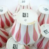 10 white ceramic coffee cups - Digoin 9604 France - vintage 50s