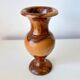 Vintage hand-turned solid olive wood vase - 1970s-80s