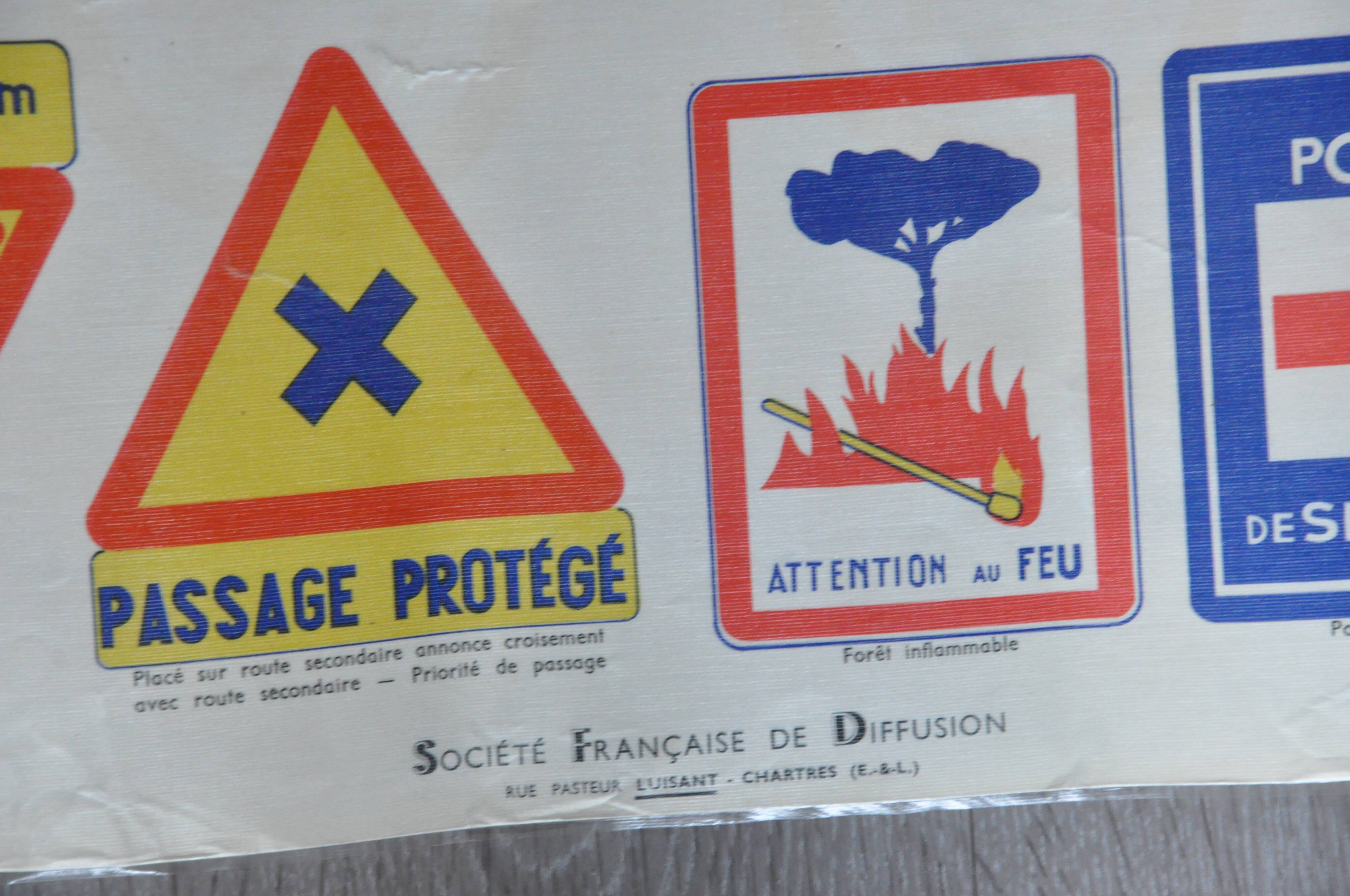 Old driving school poster highway code collection deco garage workshop