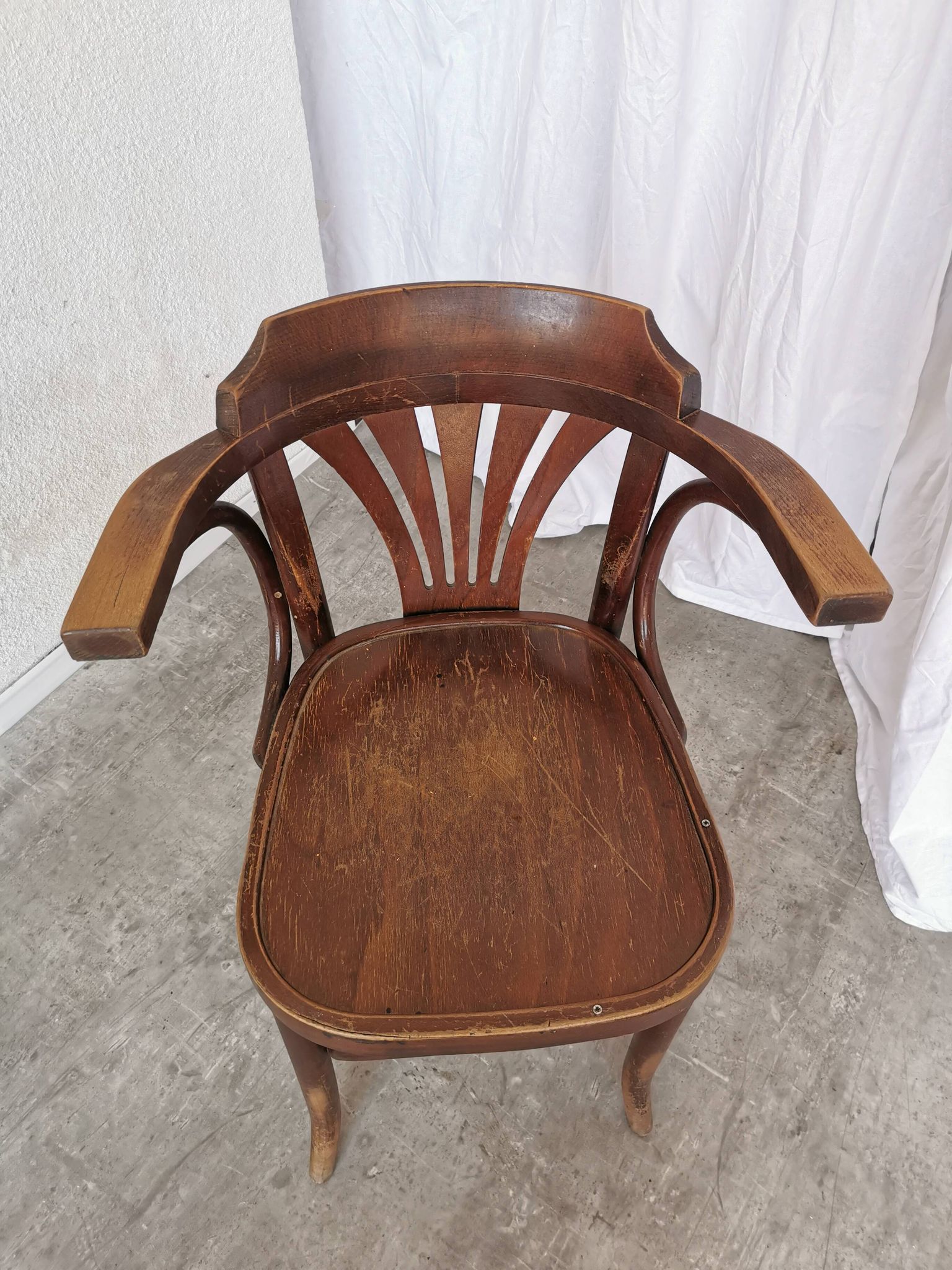 Vintage Bentwood Dining Chair: Mid-Century Thonet Style Armchair