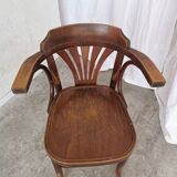 Chaise de salle à manger vintage en bois courbé : fauteuil style Thonet du milieu du siècle