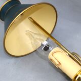Pair of Empire style bouillotte lamps with bronze conical lampshade Lucien Gau