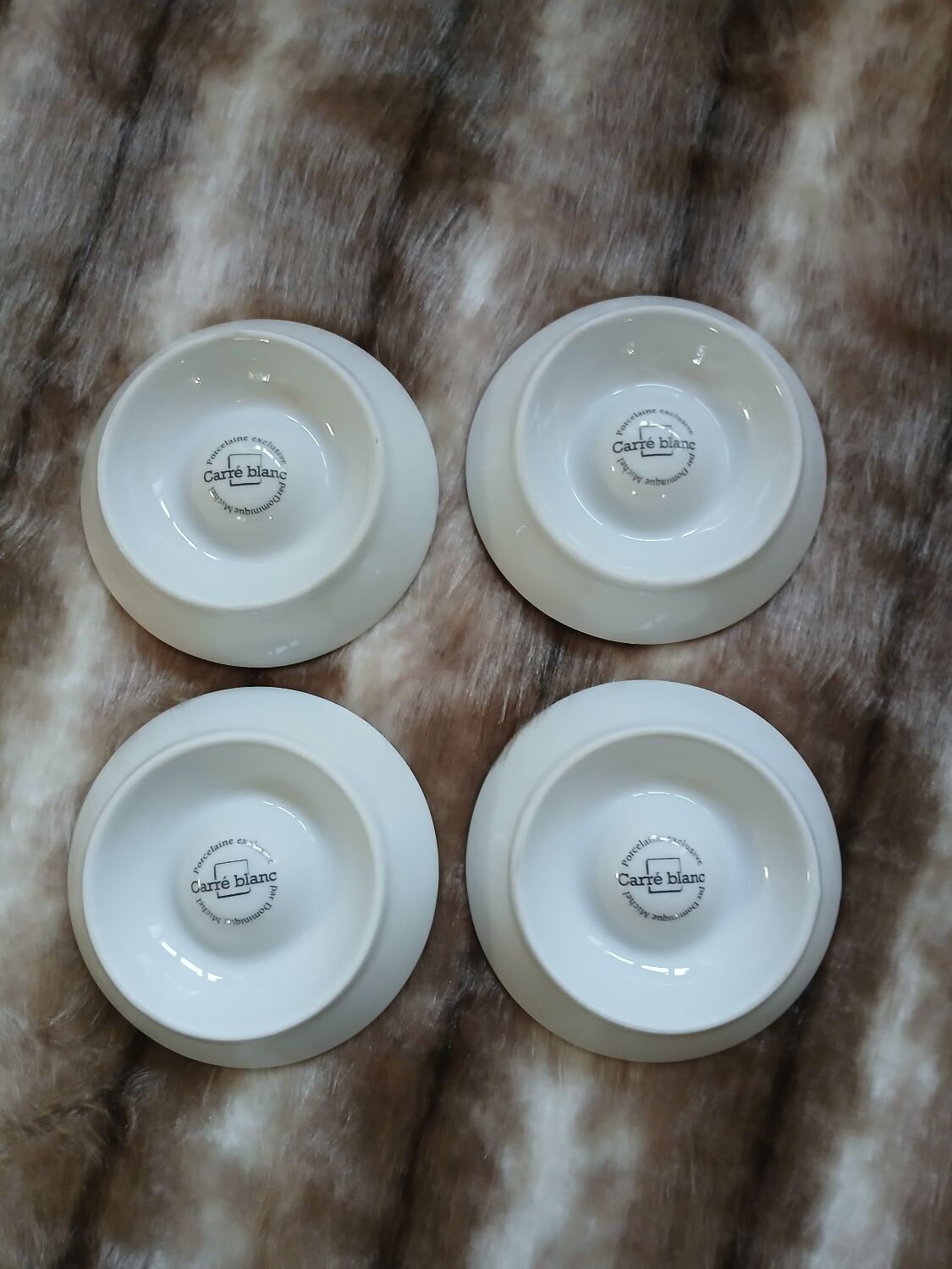 4 White Square Egg Cups