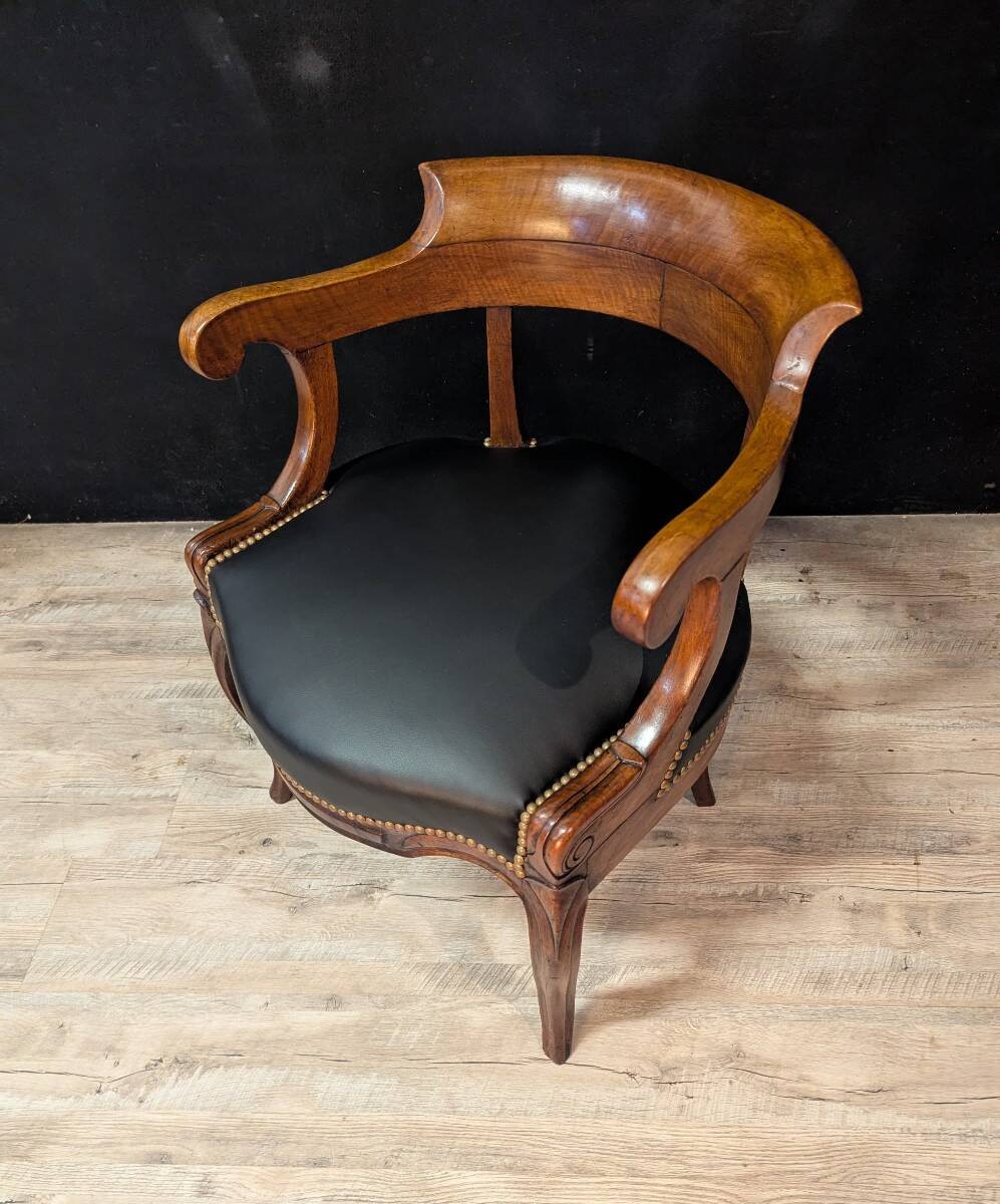 Restoration walnut office chair