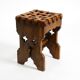 Beautiful 1940s oak stool with a seat made of leather straps
