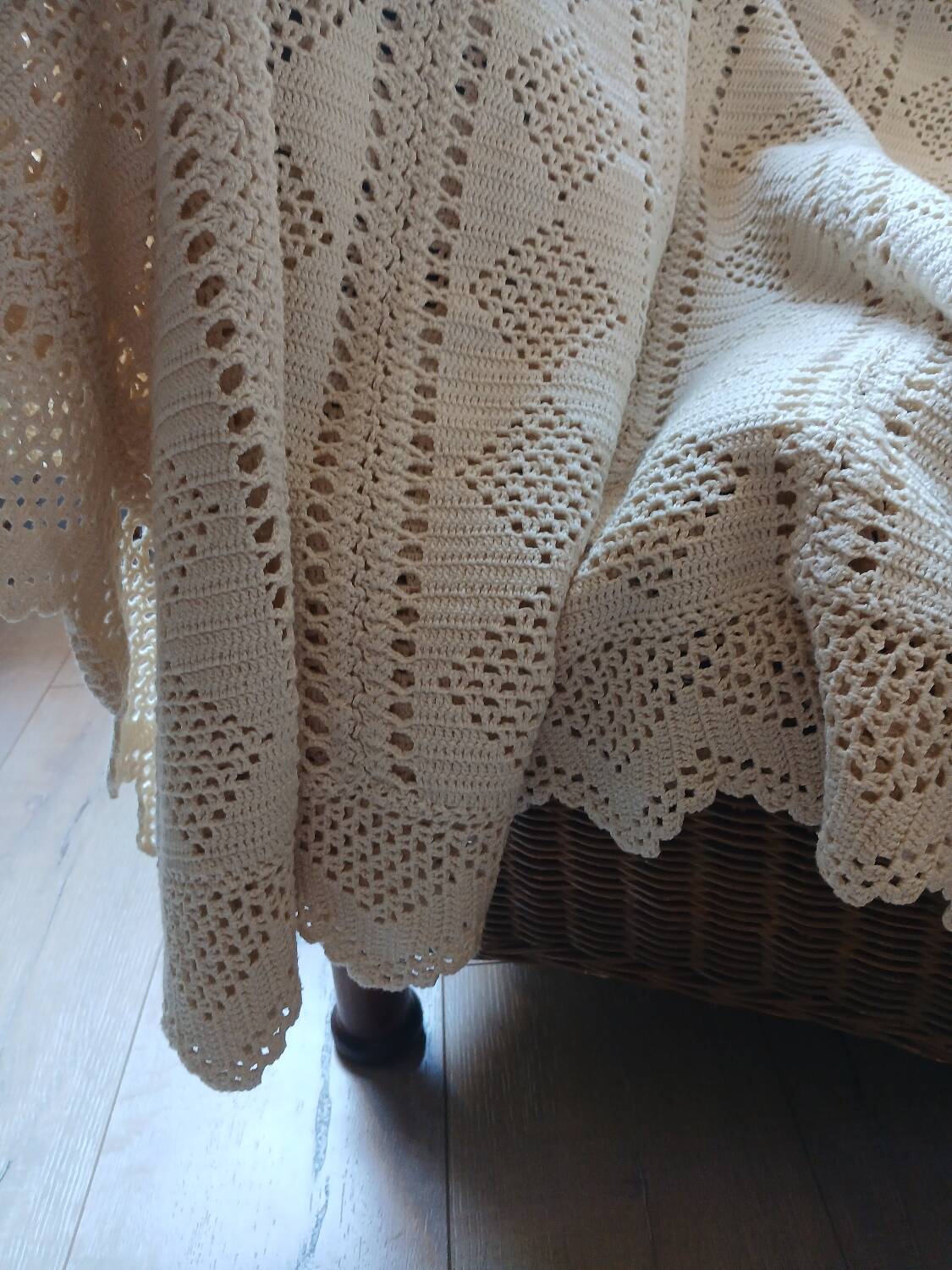 Antique crochet bedspread