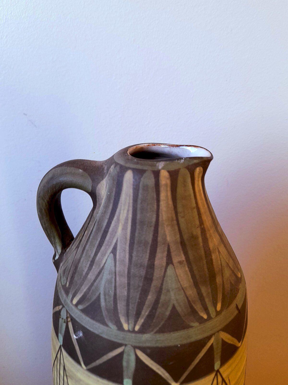 Ceramic jug 1960, signed VBM