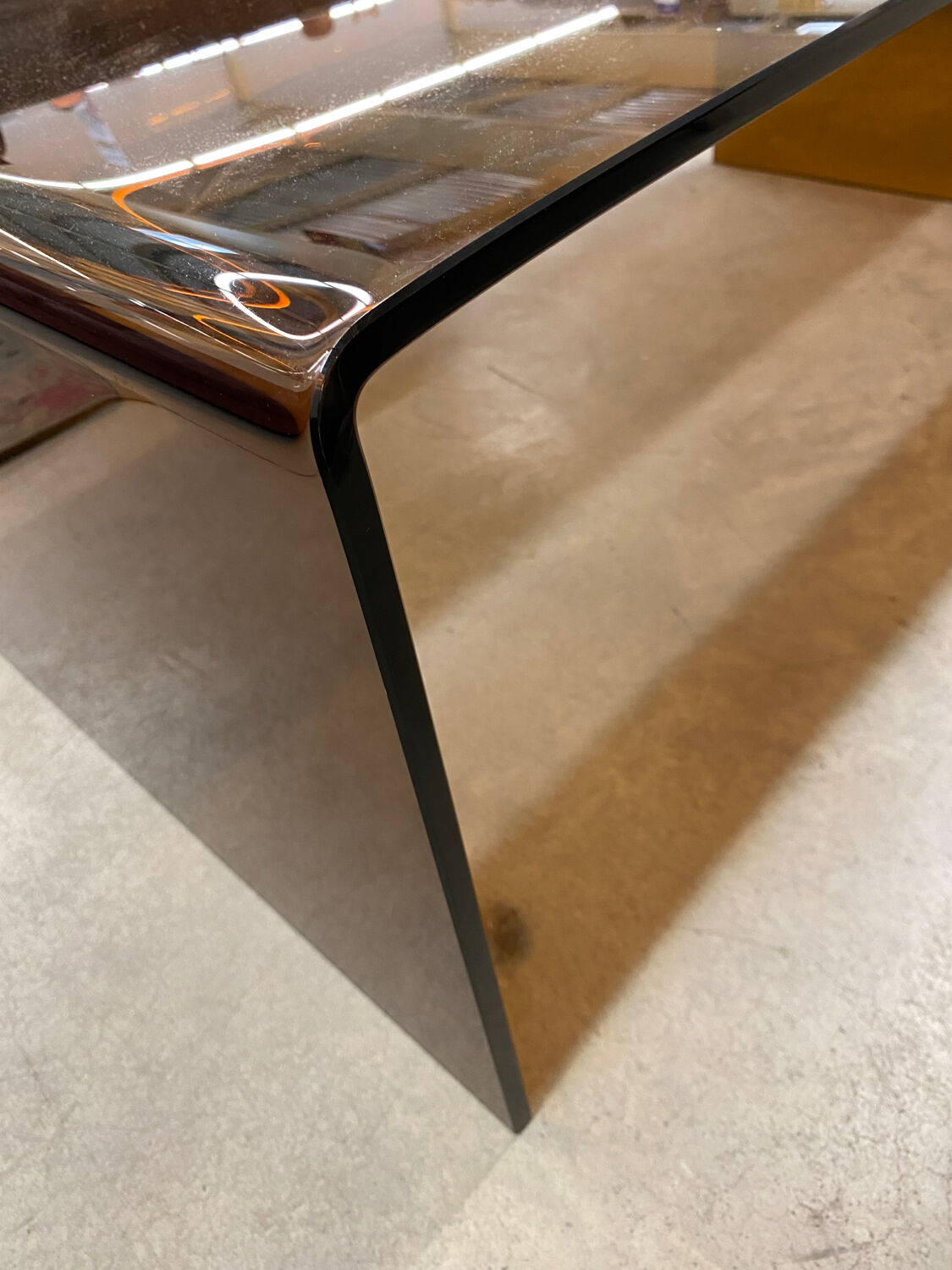 Coffee table deck smoked glass
