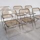 6 vintage Chairs Giancarlo Piretti "plia" 1970 chrome and Plexiglas