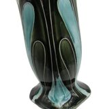 Vase barbotine Art-Nouveau décor fleurs d'Iris