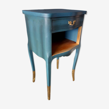 blue deep and gold nightstand