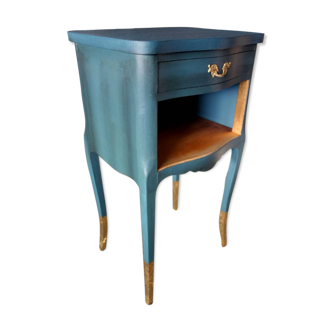 blue deep and gold nightstand