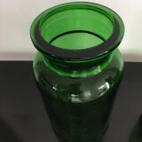 Set of 2 green glass jars
