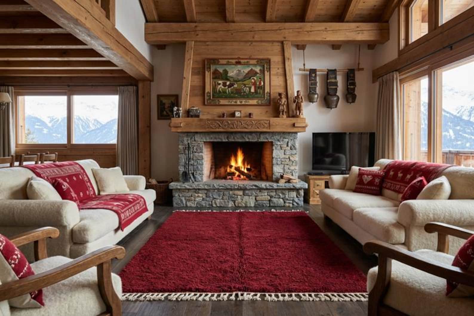 Tapis berbère artisanal bordeaux 200/300cm