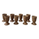 Lot of 8 vintage beige and brown enamelled stoneware mazagrans from the 1970s.