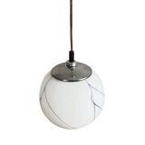Pendant lamp, chrome, New look, Elektroinstala Děčín, Czechoslovakia, 1950s.