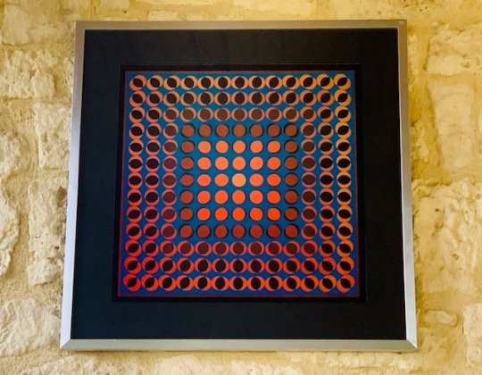 Vintage, Victor Vasarely Op Art print circa 70's