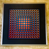 Vintage, Victor Vasarely Op Art print circa 70's