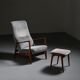 Lounge chair model 829 and ottoman by Gio Ponti for Cassina