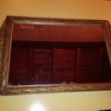Art Deco gilded wood mirror - 60x35cm