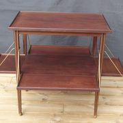 Mahogany service with flaps with removable glass top 67 x 46 cm