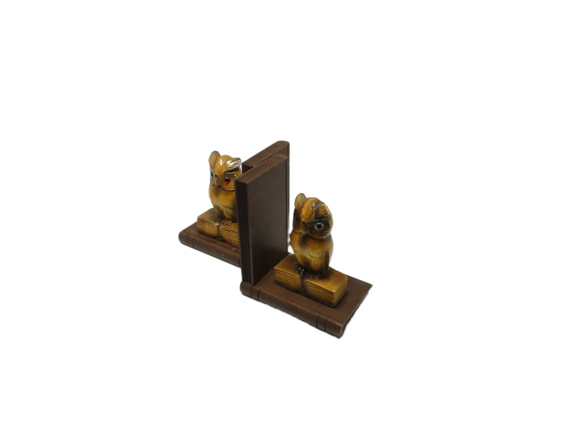 Pair of bookends, mid-century modern, beech, Czechoslovakia, 1950s