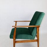 Chaise longue vintage en velours vert, années 1970