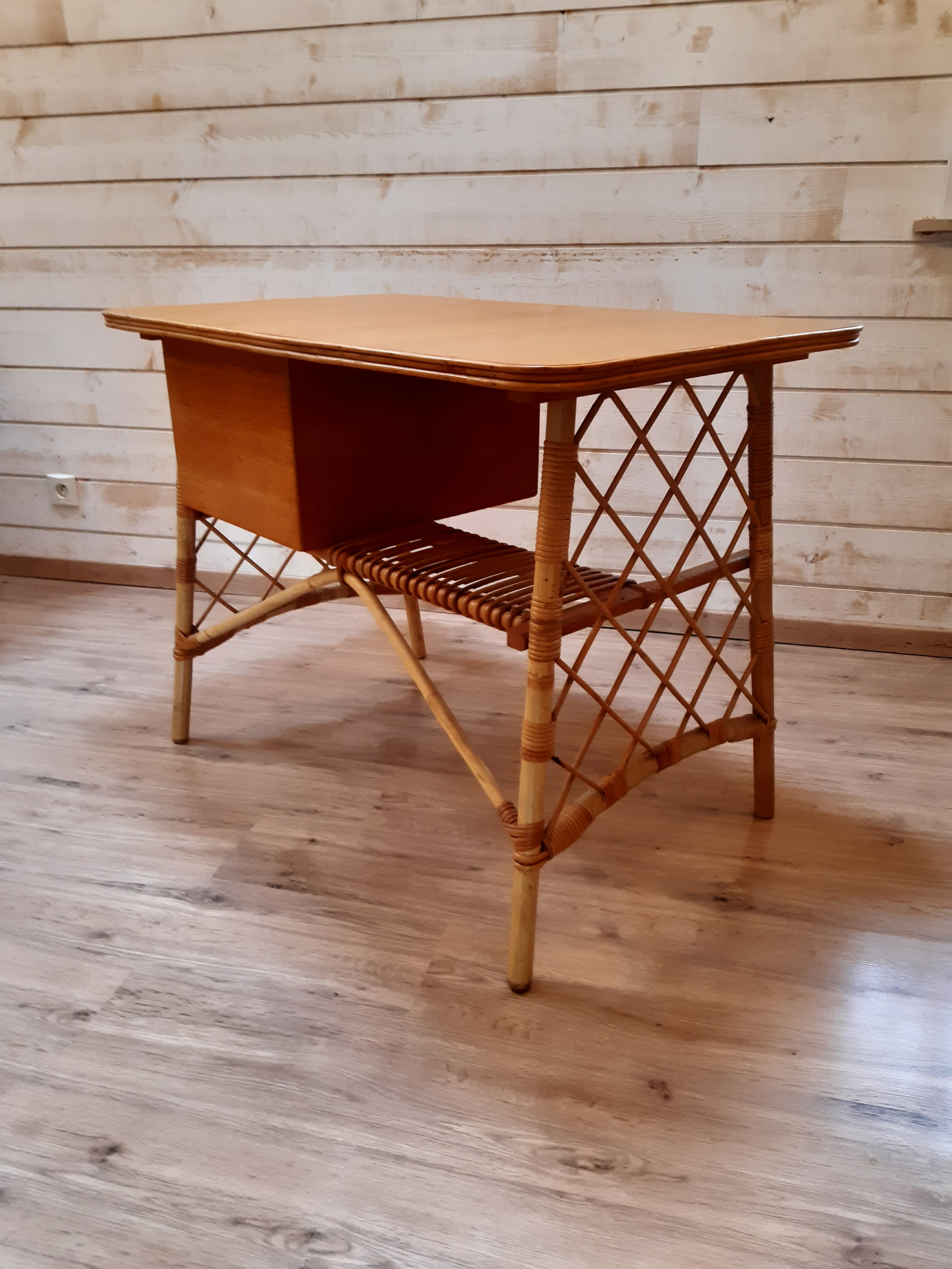 Rattan office by Louis Sognot