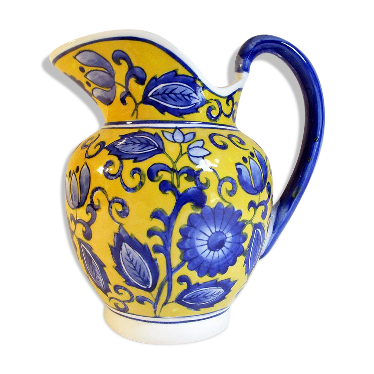 Jug pitcher with blue flowers