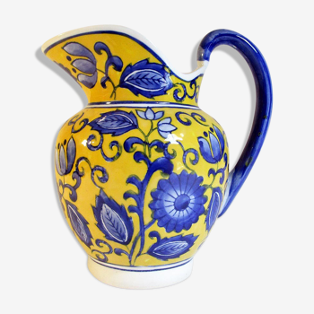 Jug pitcher with blue flowers