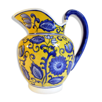 Jug pitcher with blue flowers