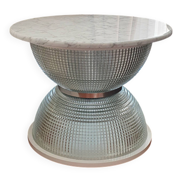 Holophane coffee table in white marble