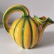 Vintage yellow and green earthenware melon-shaped pitcher – 1950s
