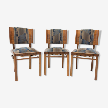 Art deco dining chairs, 1930´s, czechoslovakia, set of 3