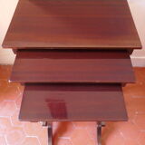 Table gigogne en bois ancienne vintage beaux reflets