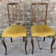 Paire de chaises 1900  bois & velours ocre doré — charme bourgeois