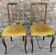 Paire de chaises 1900  bois & velours ocre doré — charme bourgeois