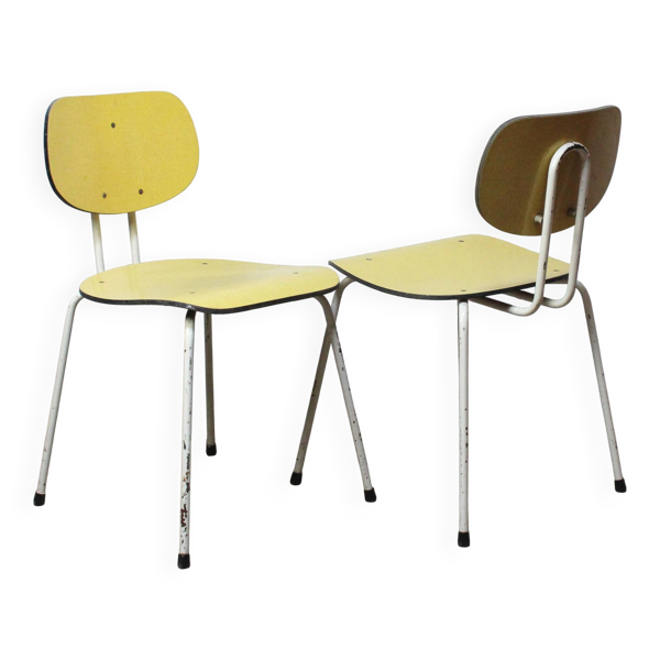 Paire de chaises modèle ''CT2'' par Willy Van Der Meeren pour Tubbax 1950s