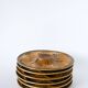 Set of 6 stoneware oyster plates, Brown & Brown, 1970
