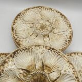 10 Longchamp earthenware oyster plates, 1960