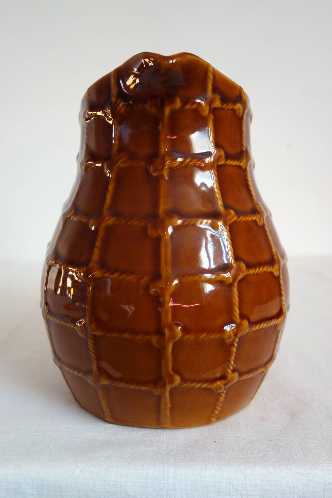 Saint Clément pitcher, rope pattern, vintage 1950s