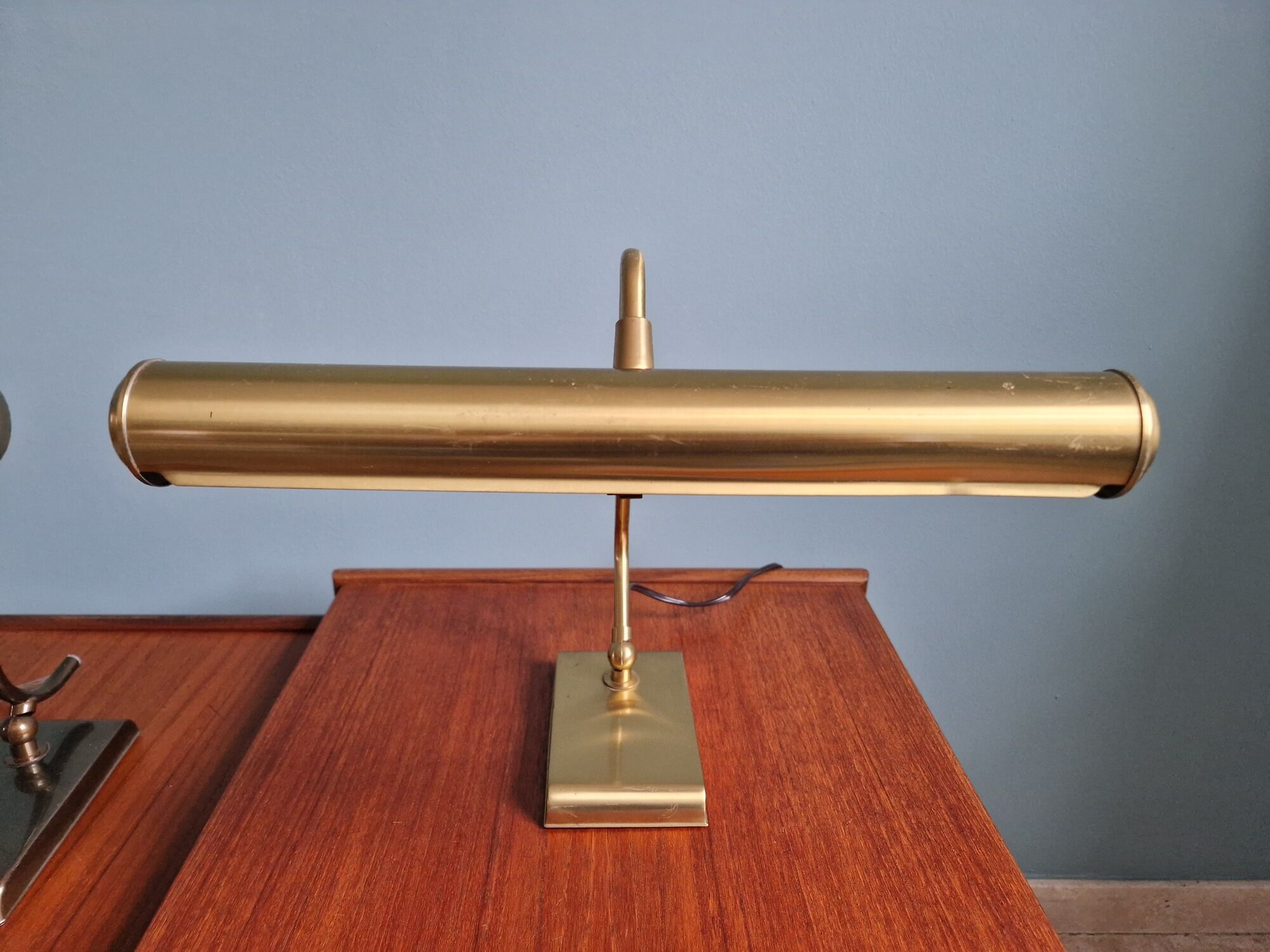 Pair of brass desk/piano lamps, 1950s-60s