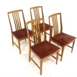 Set of 4 Scandinavian walnut chairs, Sweden, 1960