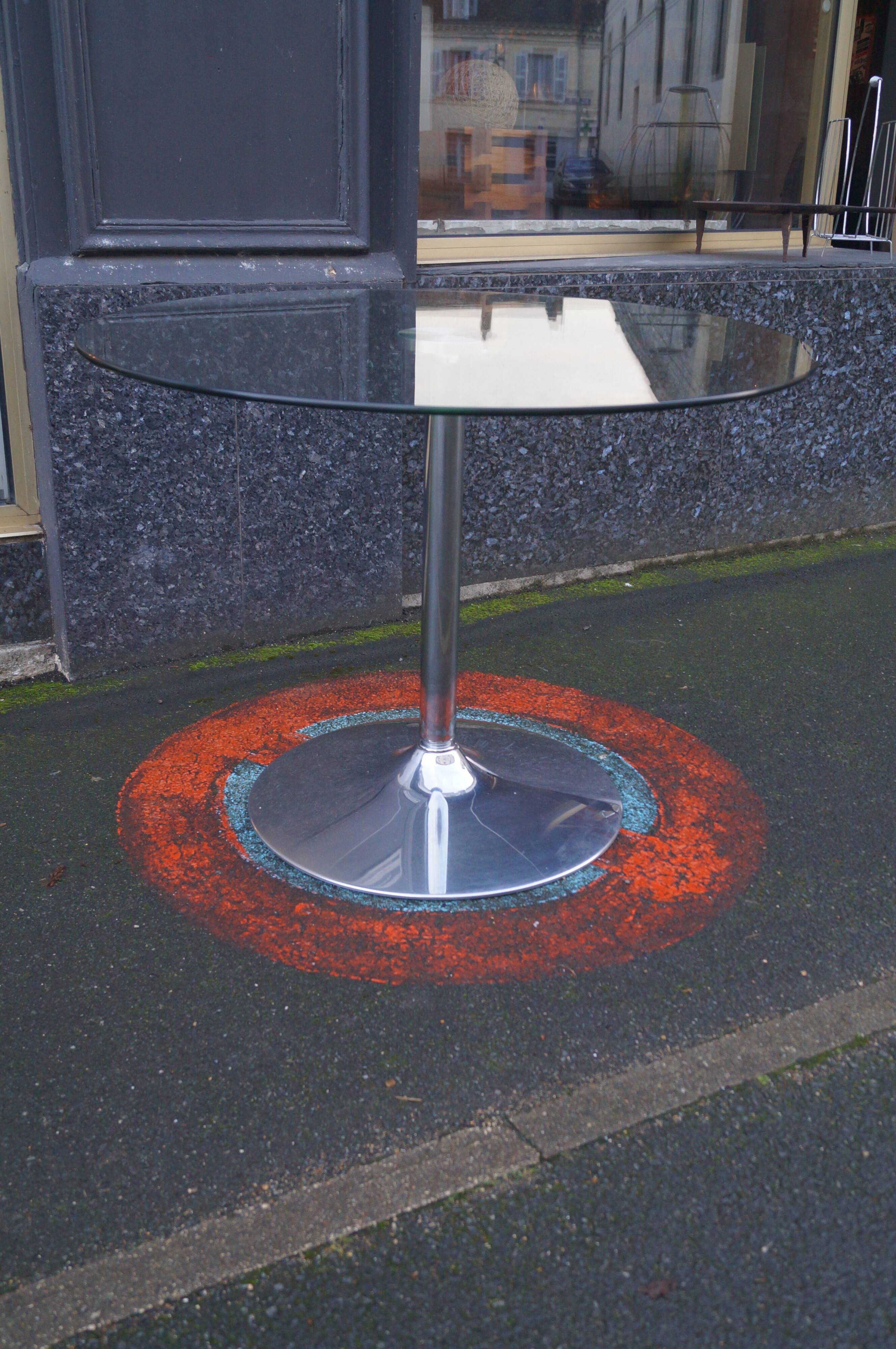 Design table base chrome tulip