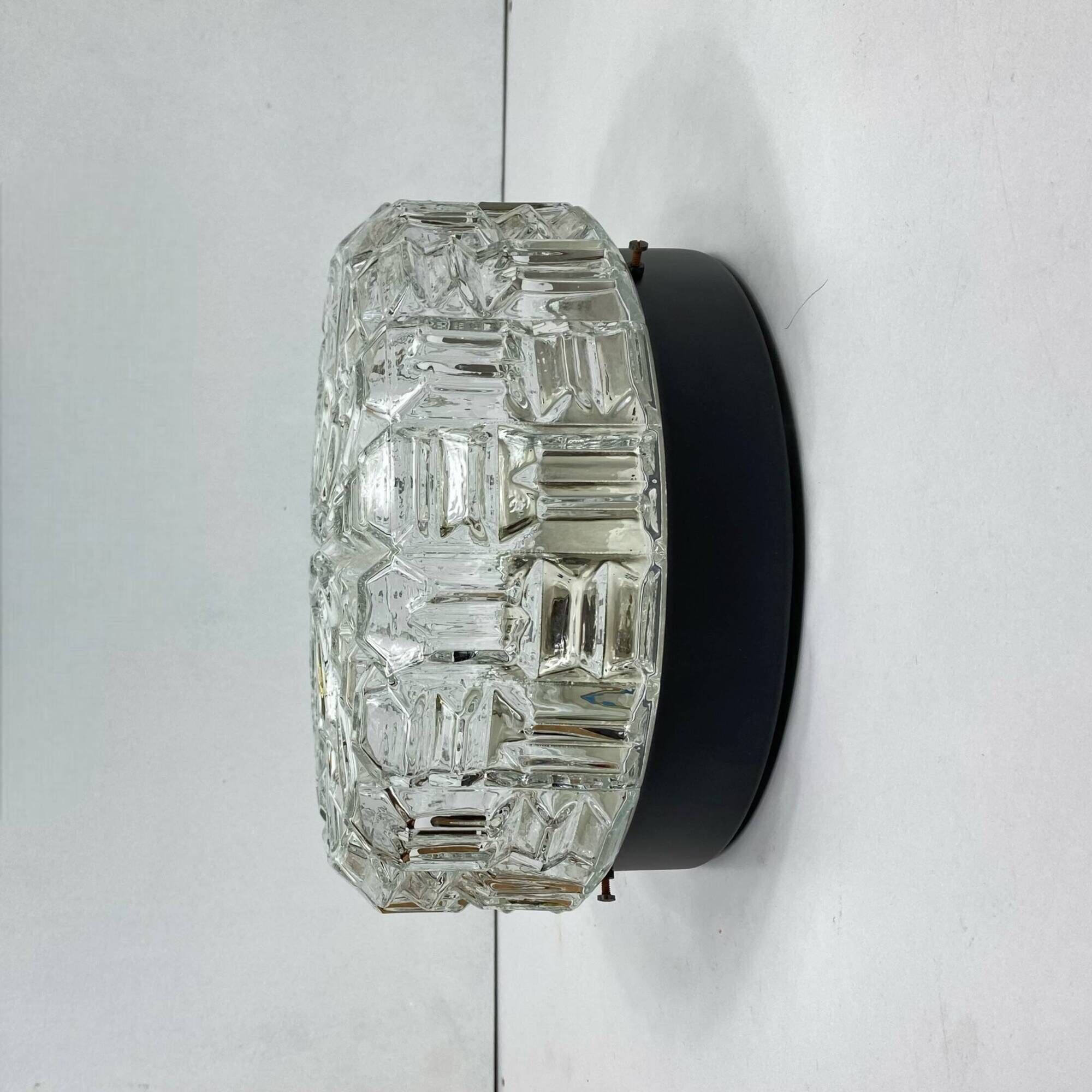 Large wall light ceiling light round minimalist glass 1970 1980 seventies eighties LAMP-7136