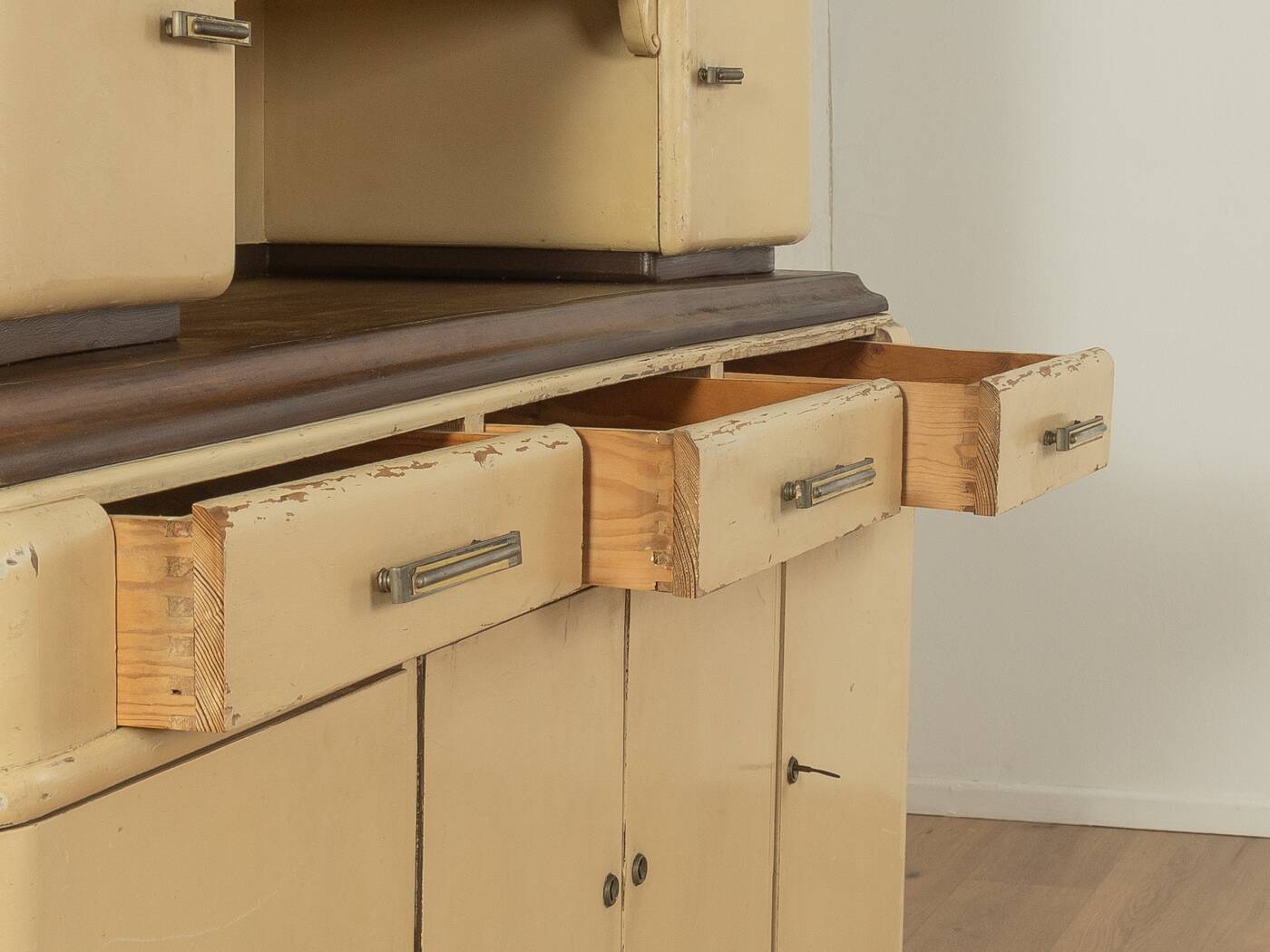 Art Deco kitchen cabinet, 1920s, two-piece