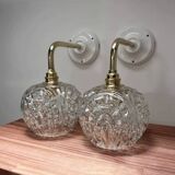 Pair of vintage globe wall lights