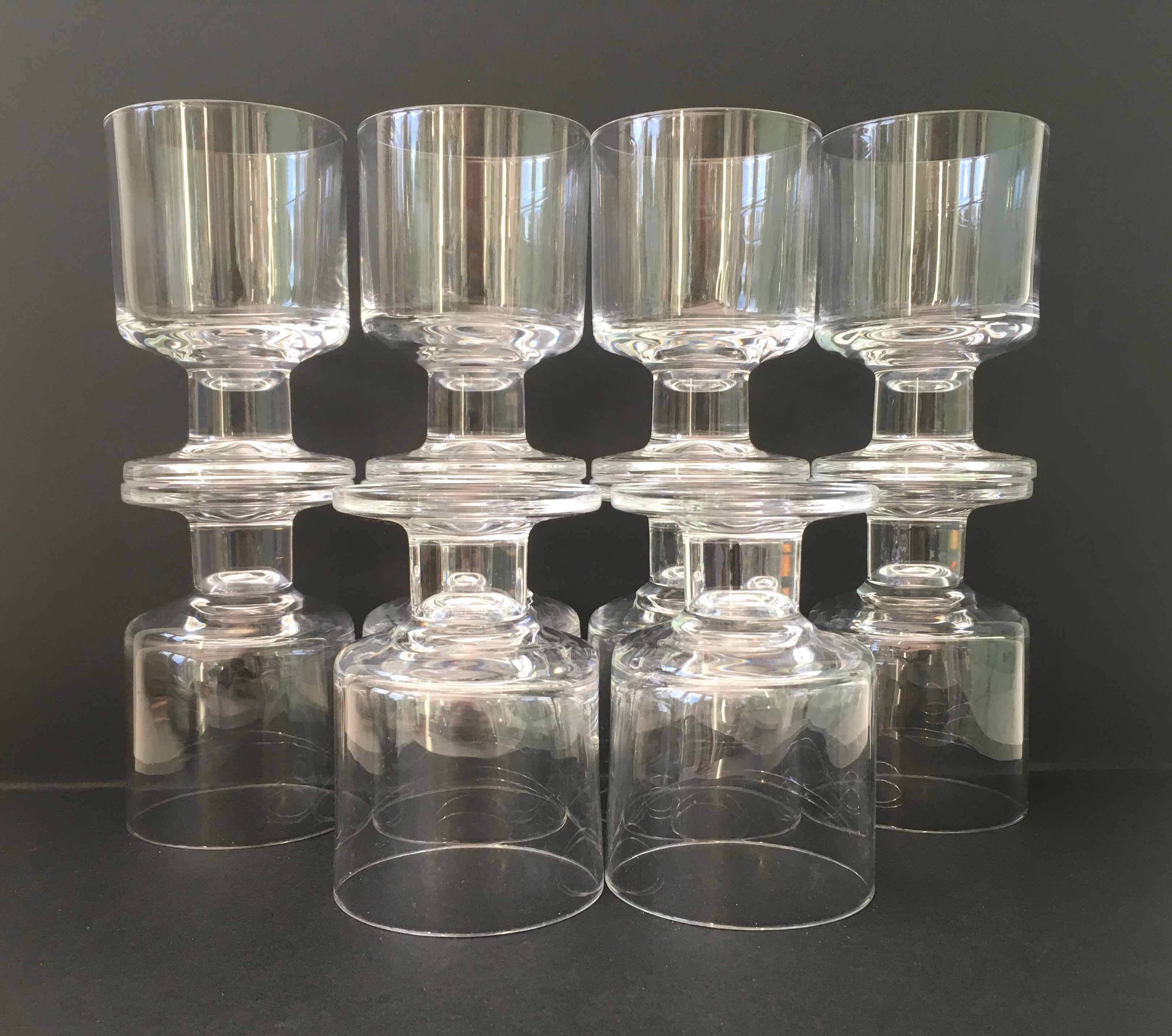 10 crystal wine glasses